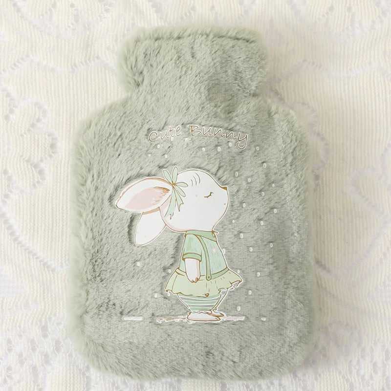 Cartoon Plush Rabbit Bear Hot Water Bottle Water Filling Velvet Small ...