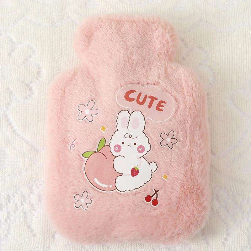 Cartoon Plush Rabbit Bear Hot Water Bottle Water Filling Velvet Small ...