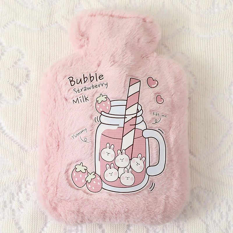 Cartoon Plush Rabbit Bear Hot Water Bottle Water Filling Velvet Small ...